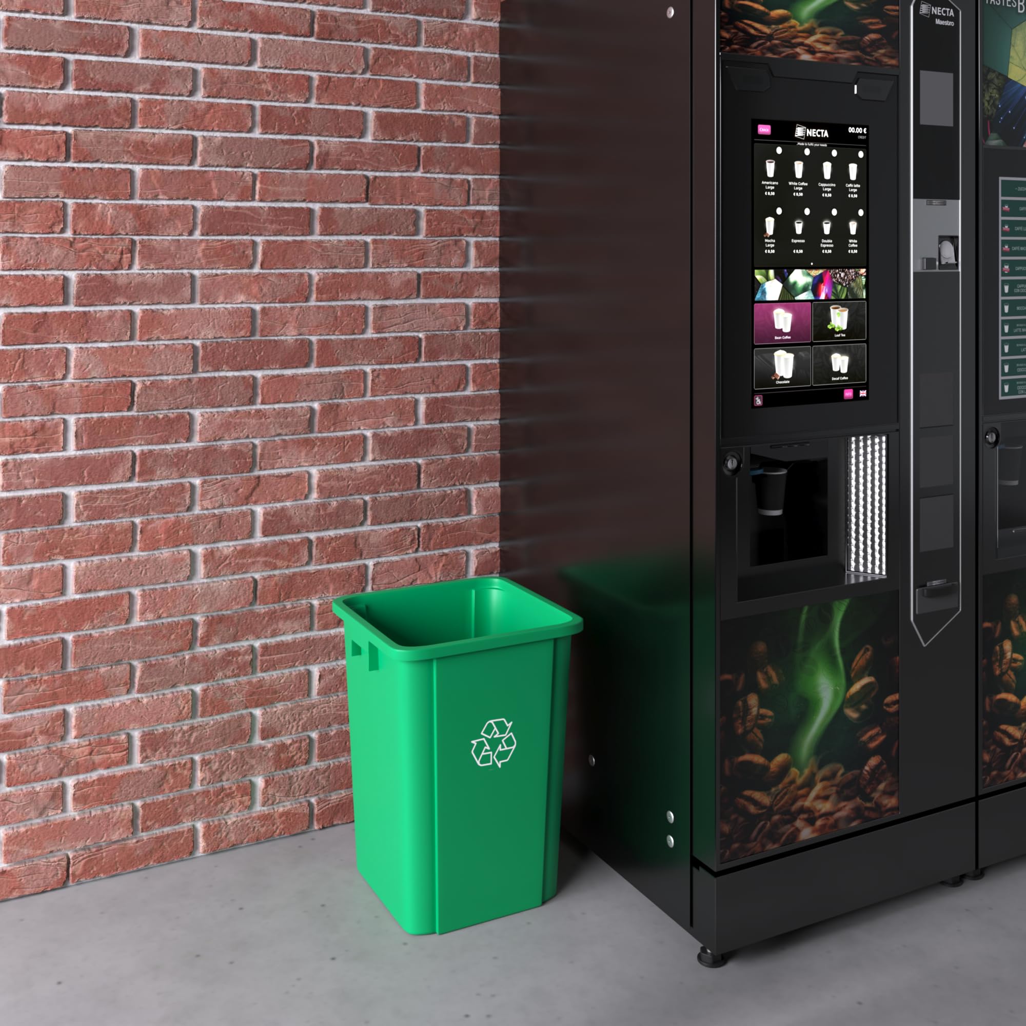 19 Gallon Green Recycle Square Commercial Trash