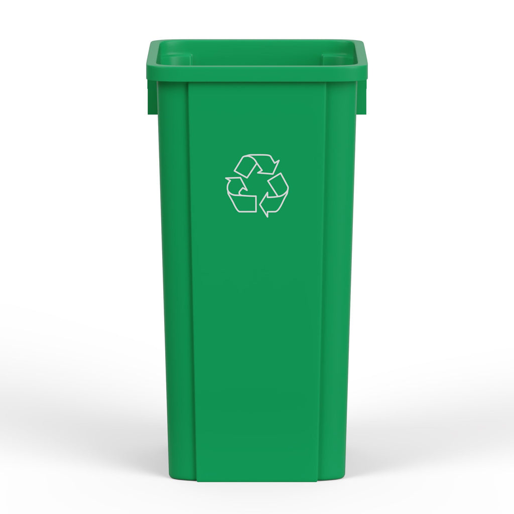 23 Gallon Green Recycle Square Commercial Trash