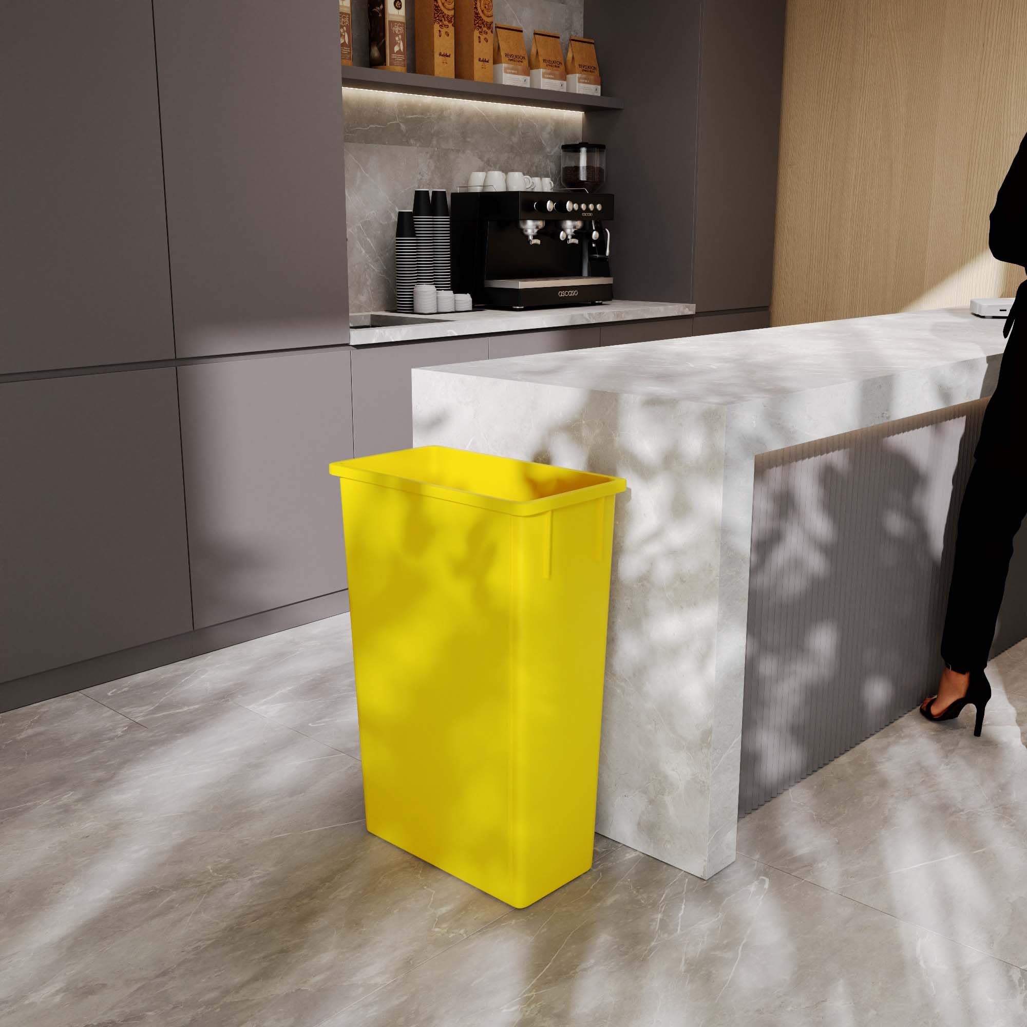 23-Gallon Yellow Slim Trash Can