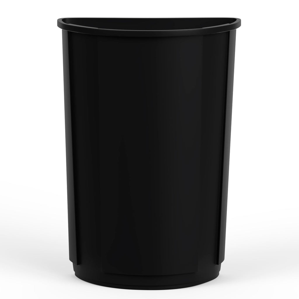 21-Gallon Black Half-Round Commercial Trash Can