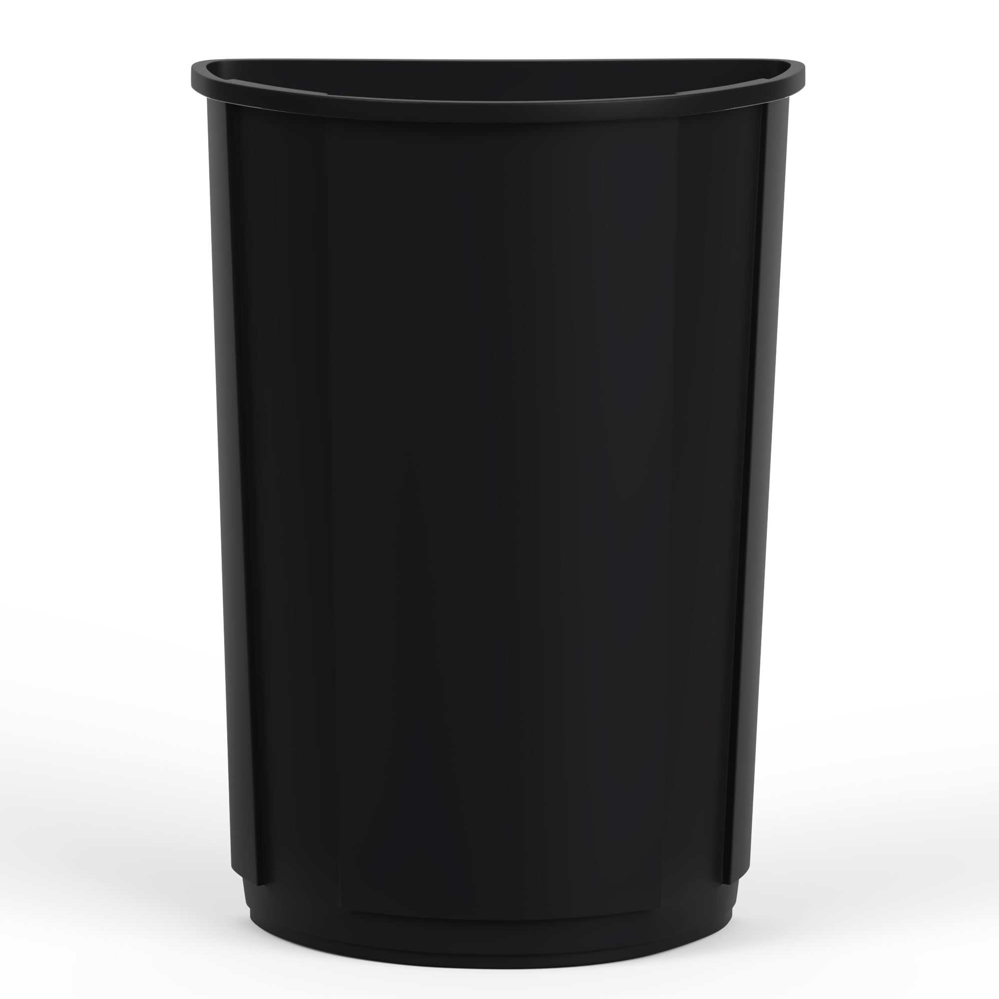 21-Gallon Black Half-Round Commercial Trash Can