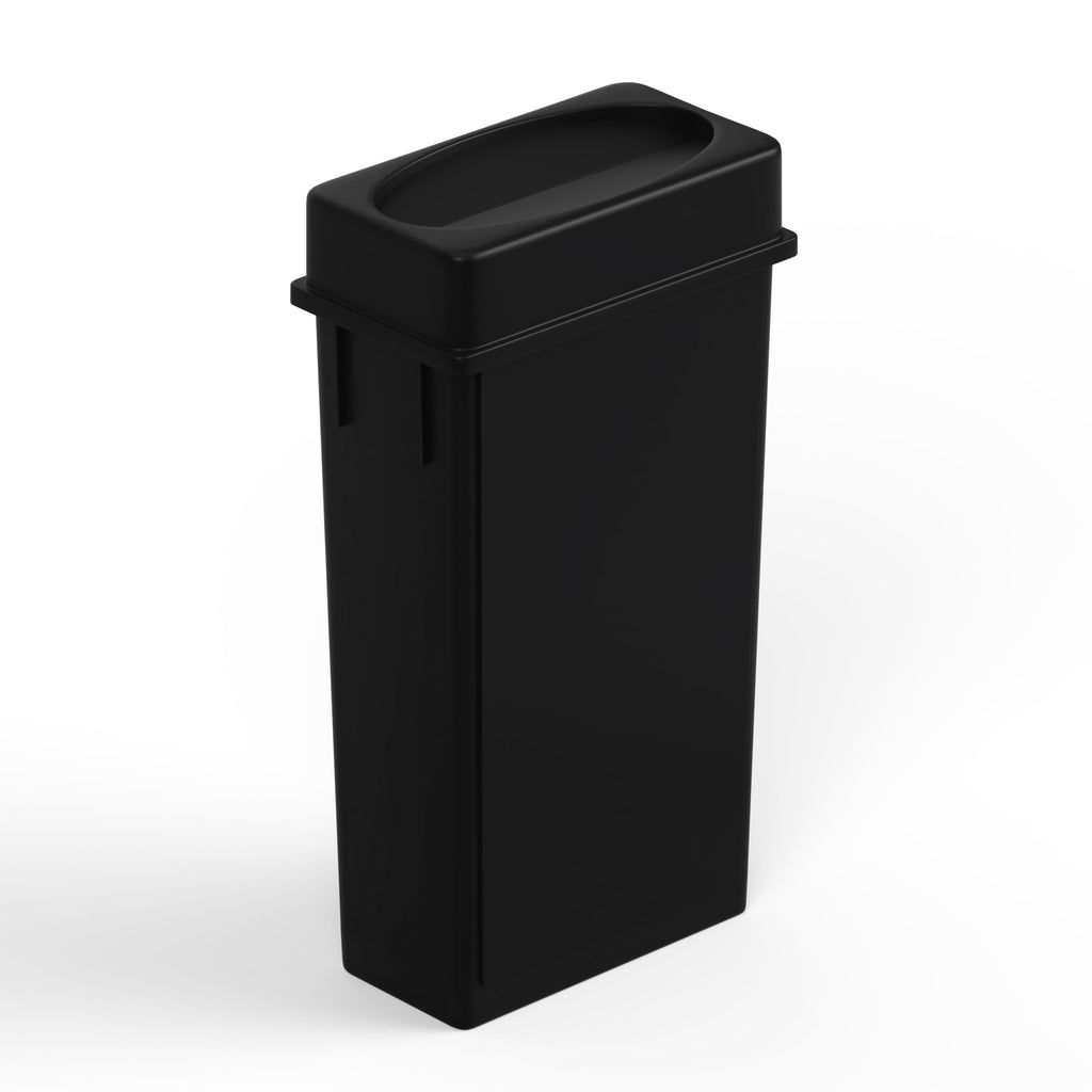 23 Gallon Black Slim Trash Can with Lid