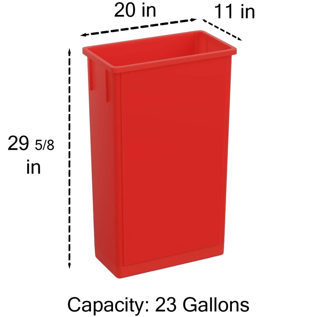 23-Gallon Red Slim Trash Can