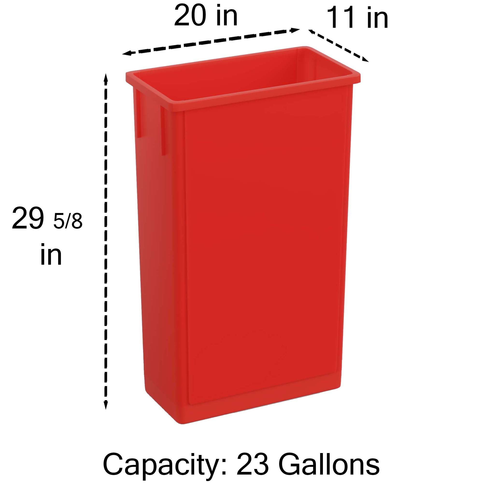 23-Gallon Red Slim Trash Can
