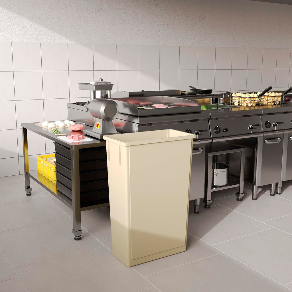 23-Gallon Beige Slim Trash Can