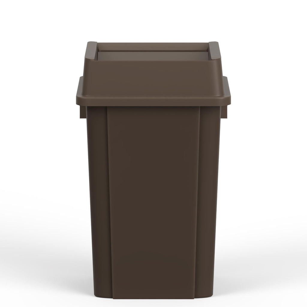 19 Gallon Brown Square Commercial Trash
