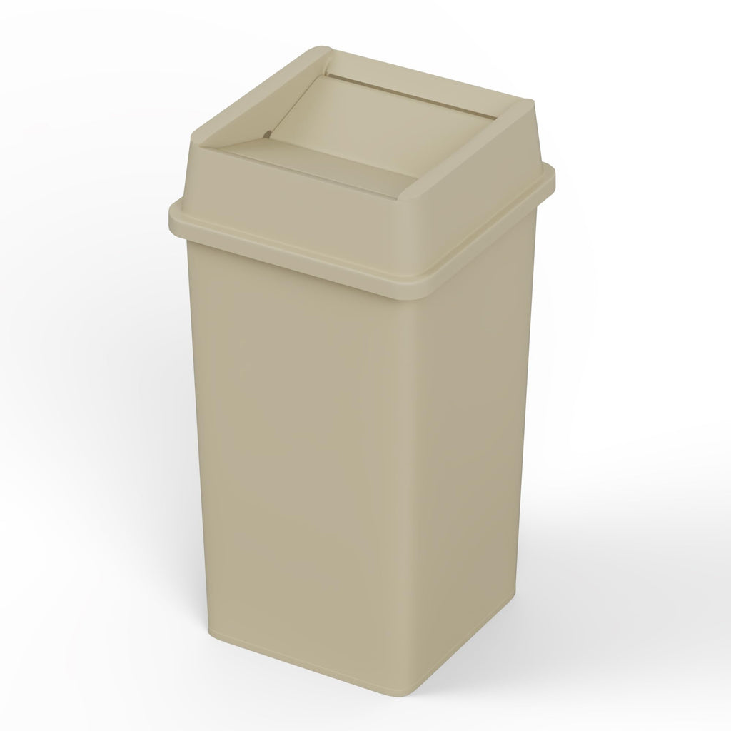 35 Gallon Beige Square Commercial Trash