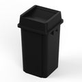 19 Gallon Black Square Commercial Trash Can with Lid