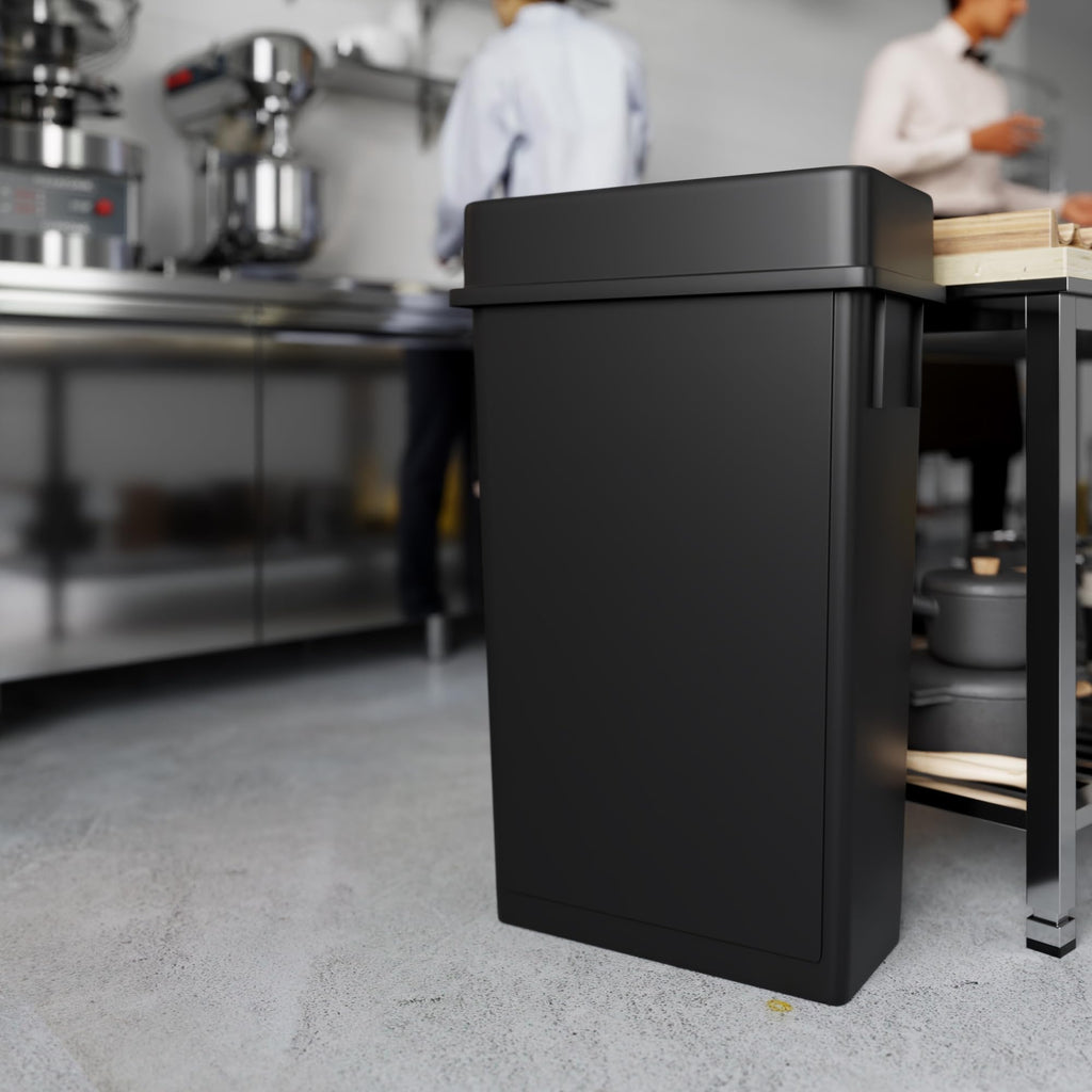 23 Gallon Black Slim Trash Can with Lid