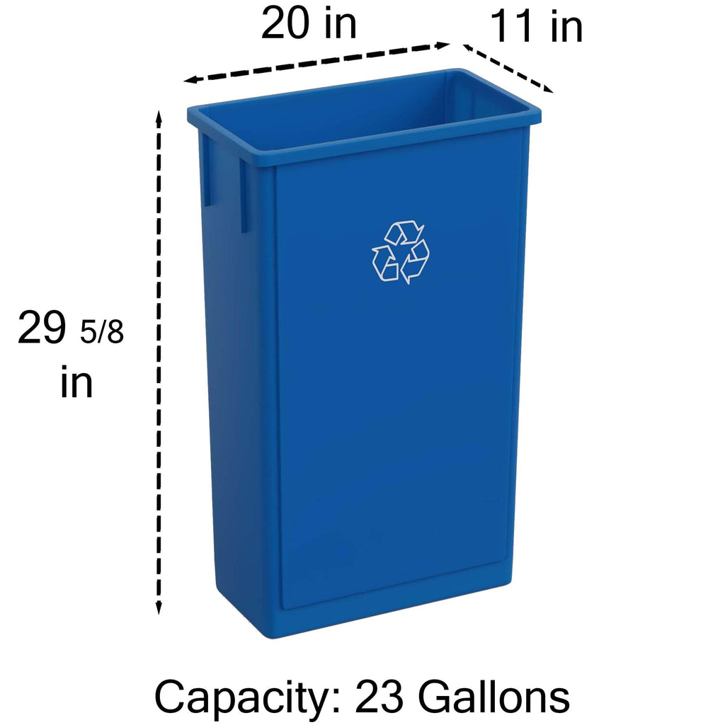 23-Gallon Blue Recycle Slim Trash Can