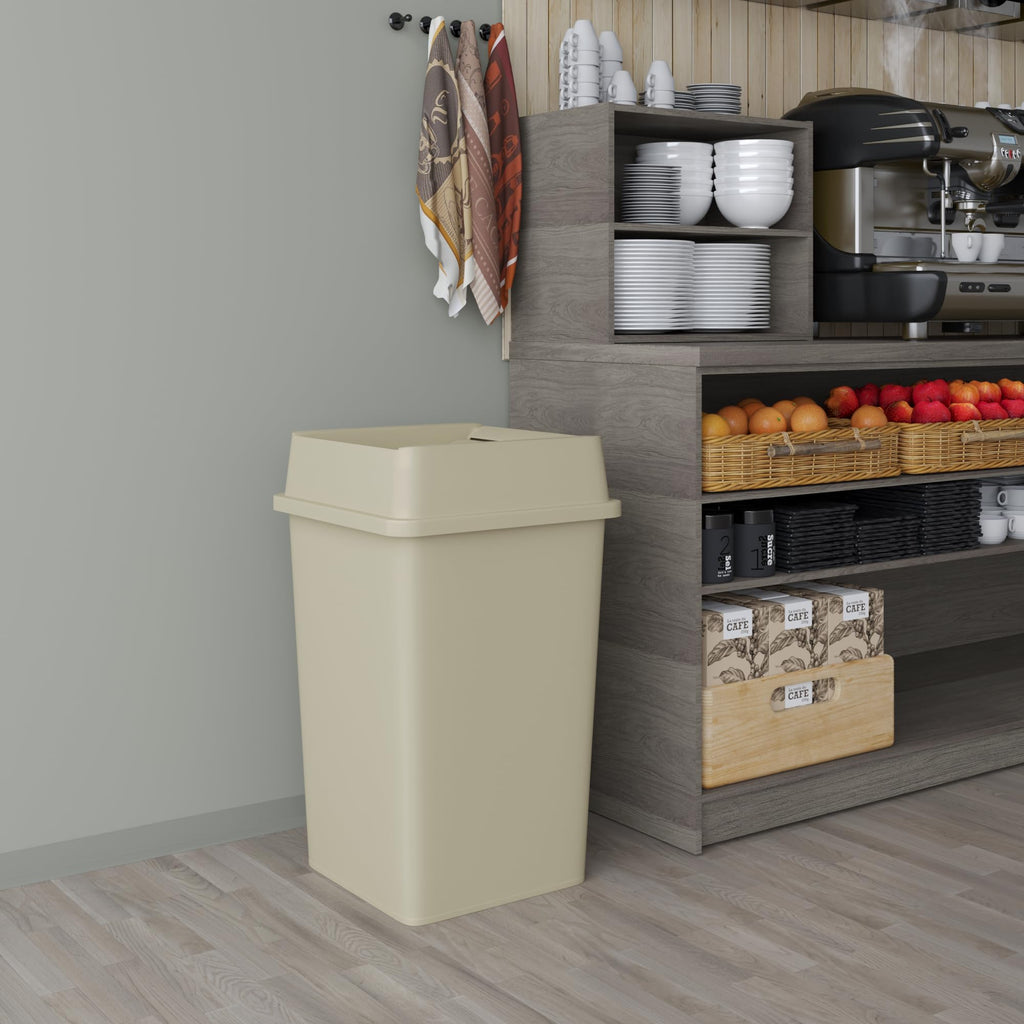 35 Gallon Beige Square Commercial Trash