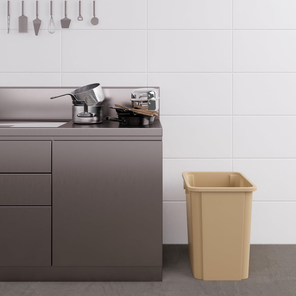 19 Gallon Beige Square Commercial Trash