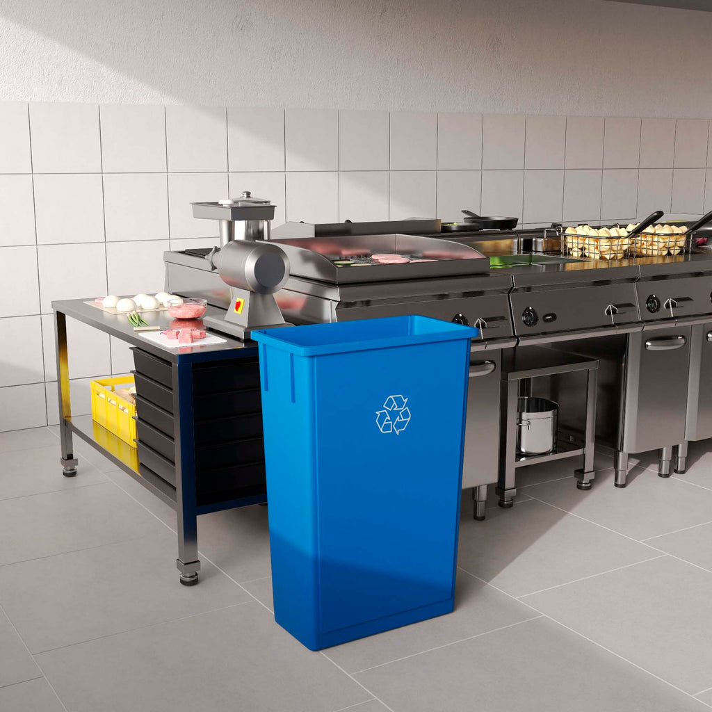 23-Gallon Blue Recycle Slim Trash Can