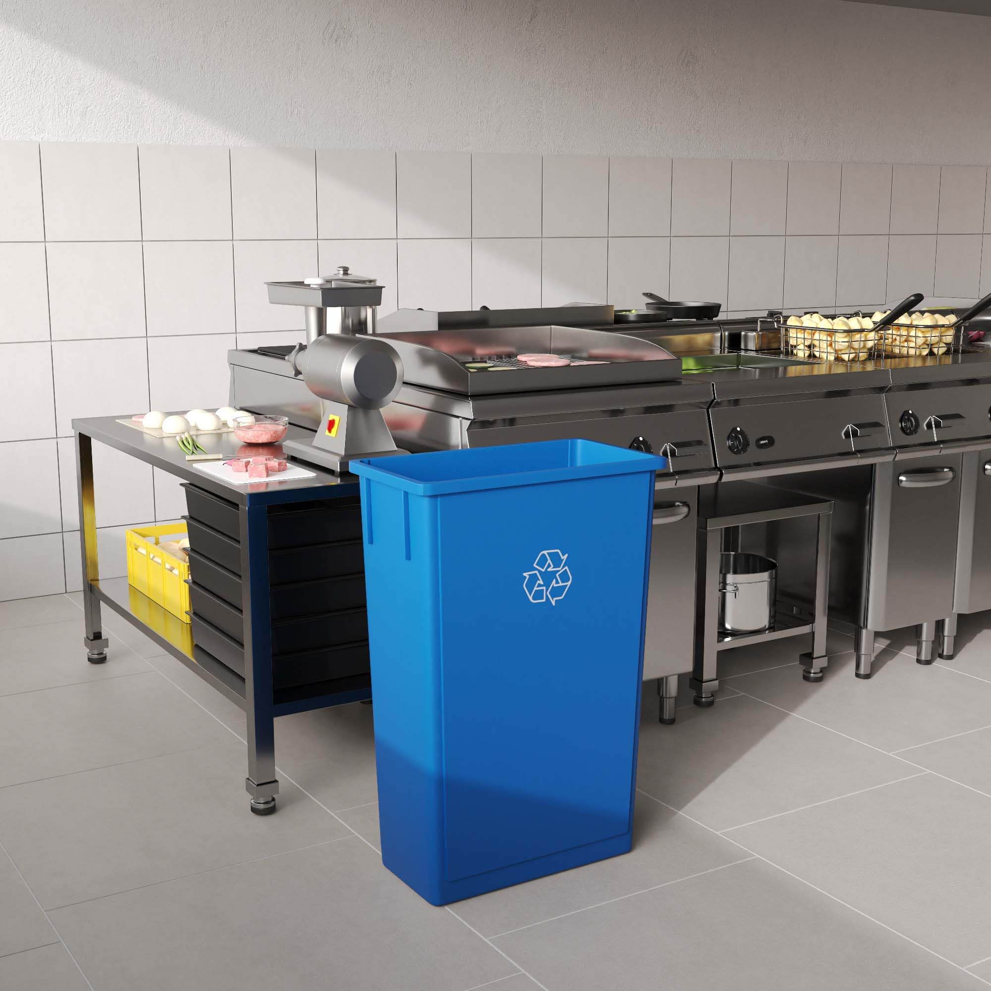 23-Gallon Blue Recycle Slim Trash Can