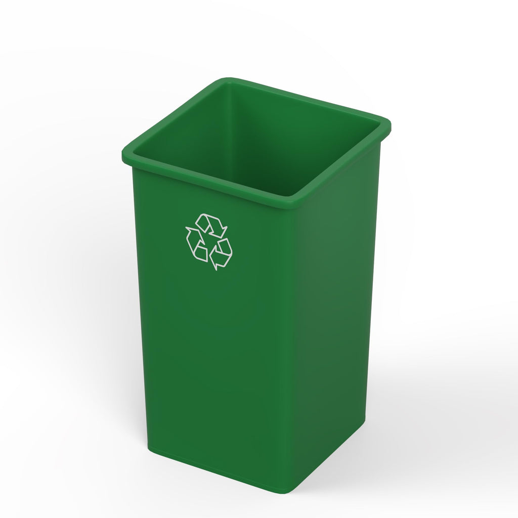 35 Gallon Green Recycle Square Commercial Trash