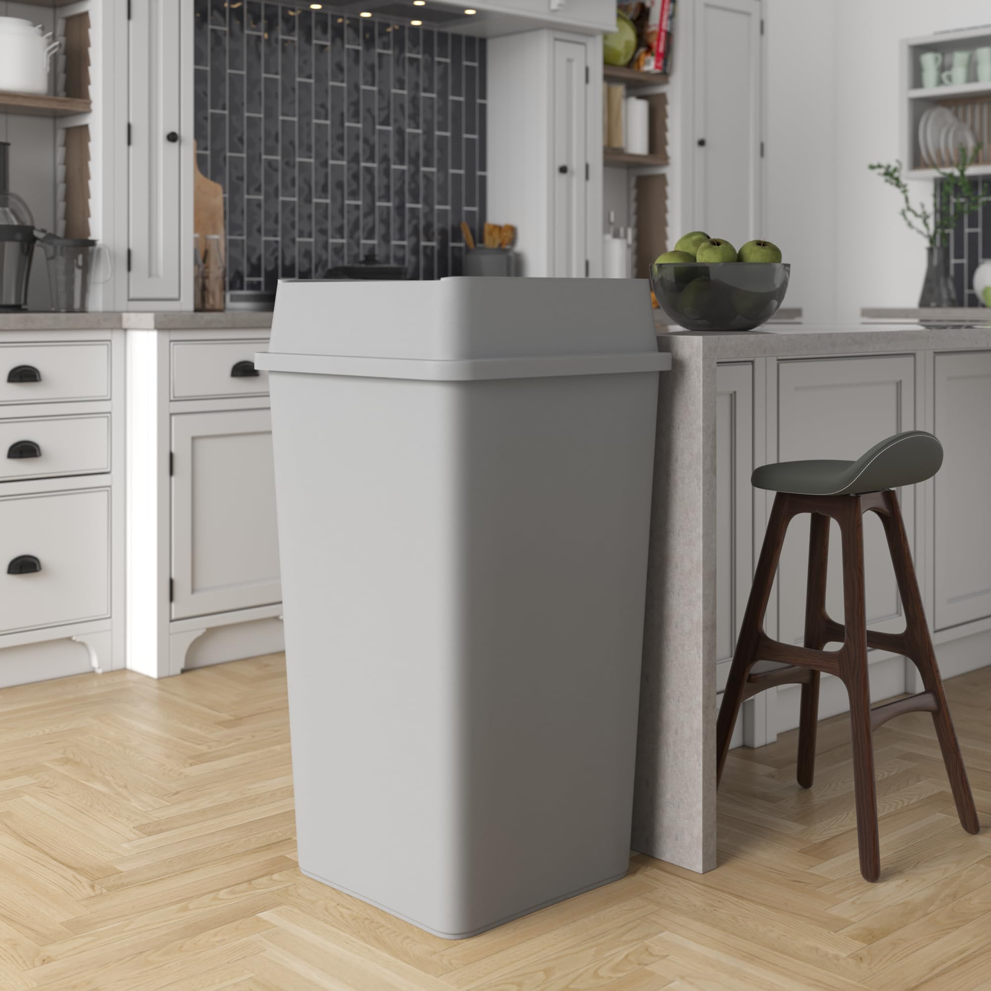 50 Gallon Gray Square Commercial Trash