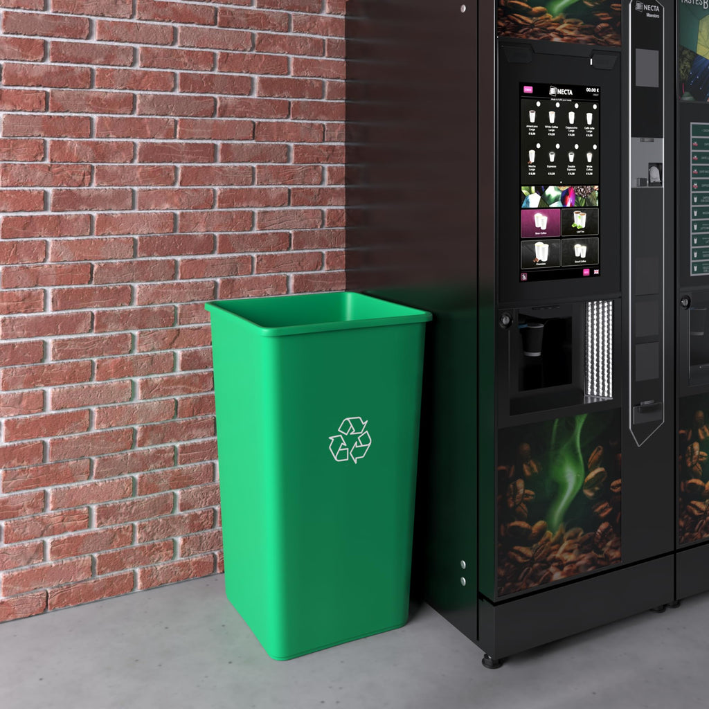 50 Gallon Green Recycle Square Commercial Trash