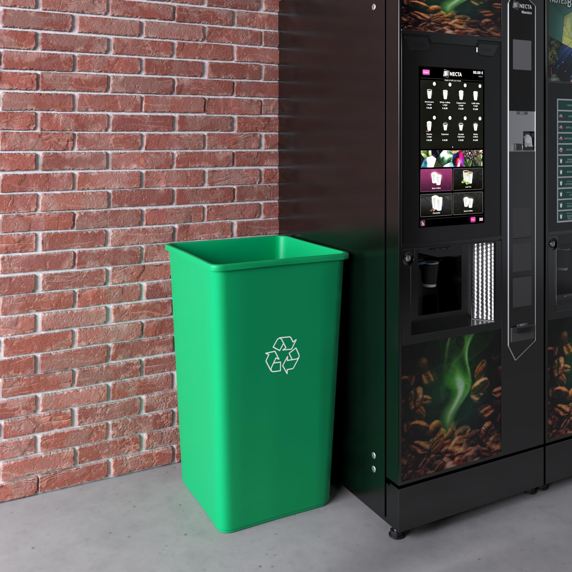 50 Gallon Green Recycle Square Commercial Trash