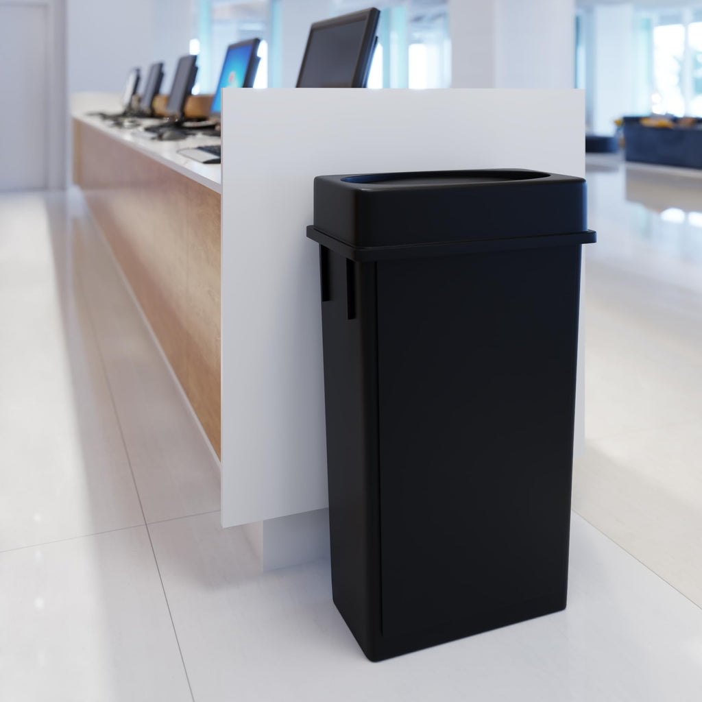23 Gallon Black Slim Trash Can with Lid