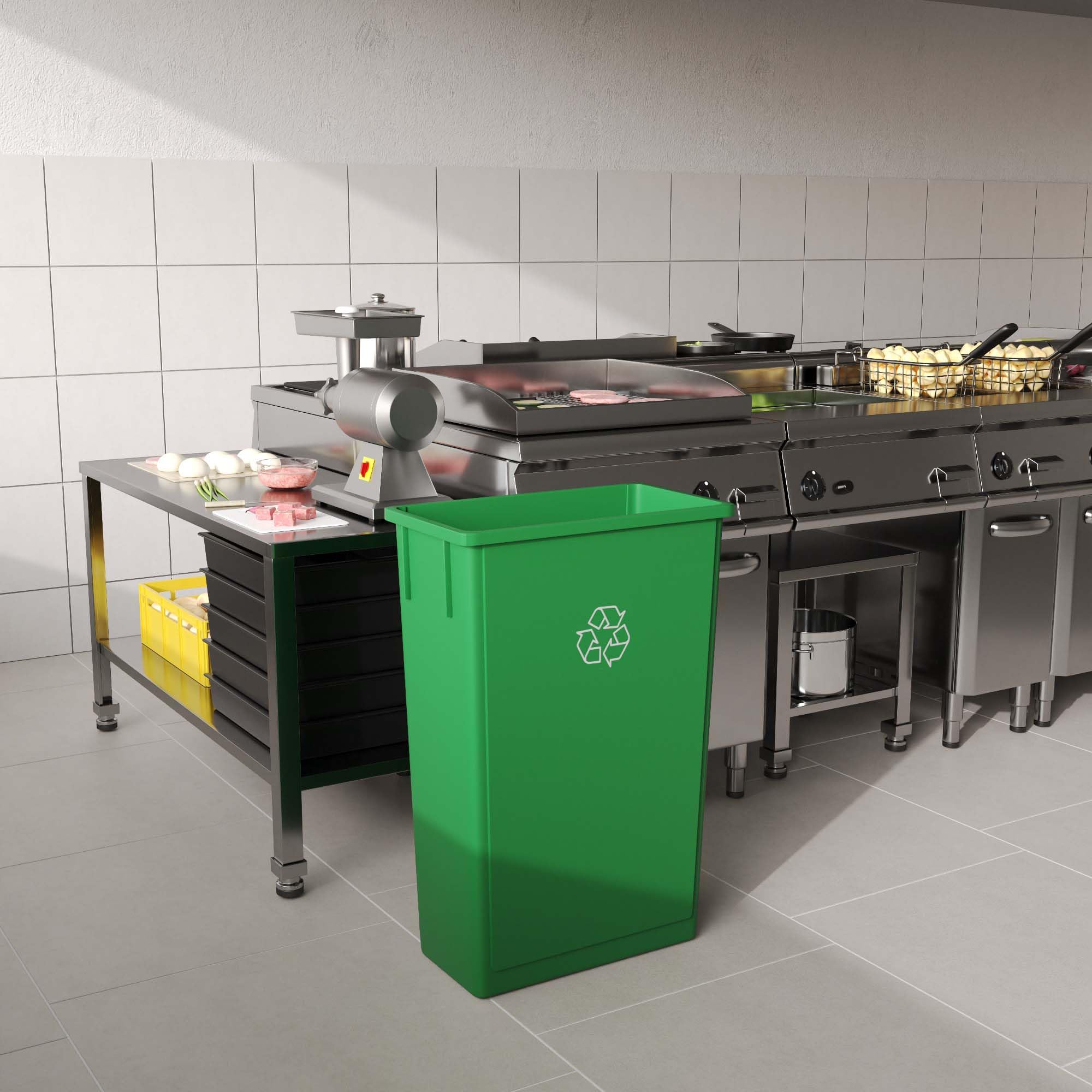 23-Gallon Green Recycle Slim Trash Can