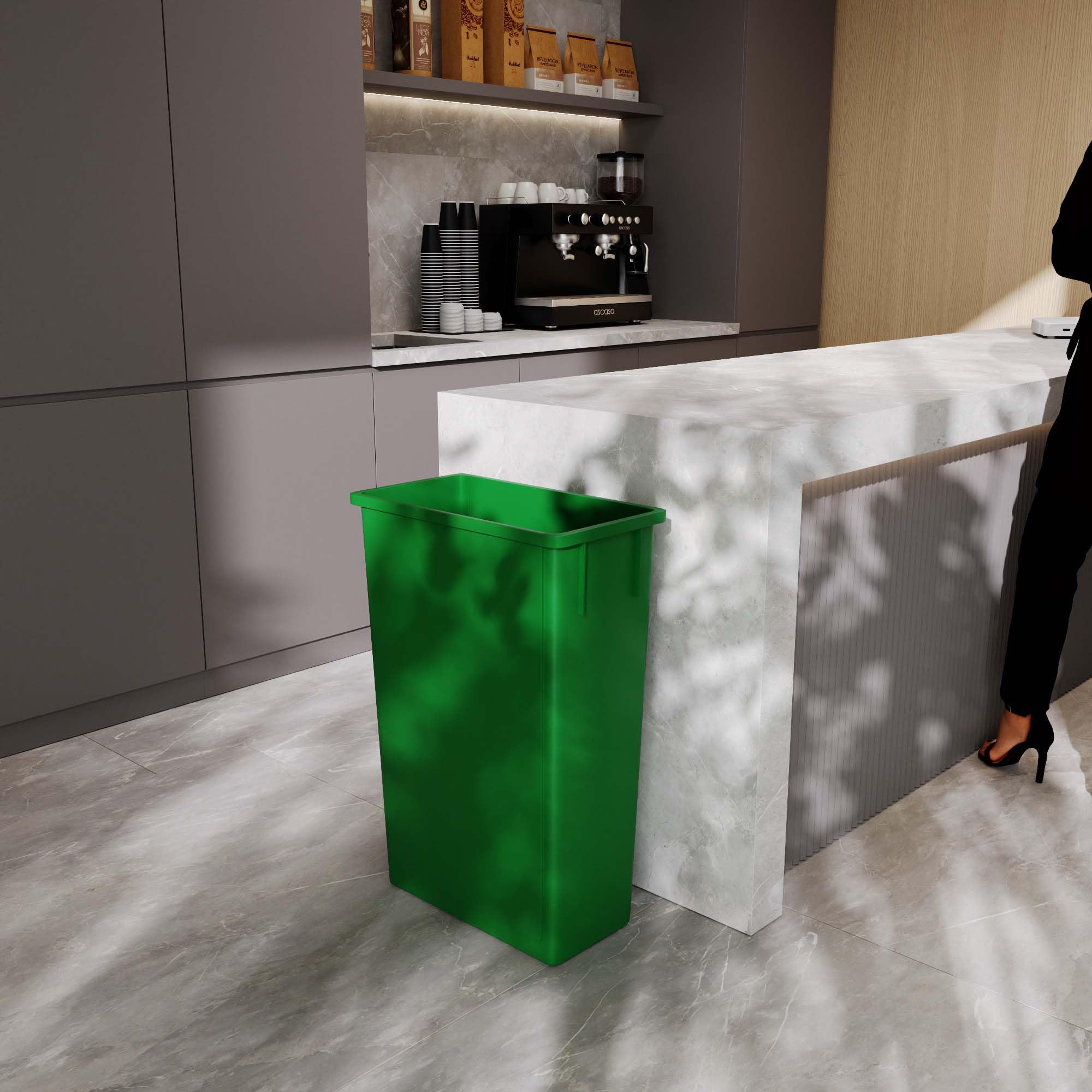 23-Gallon Green Recycle Slim Trash Can