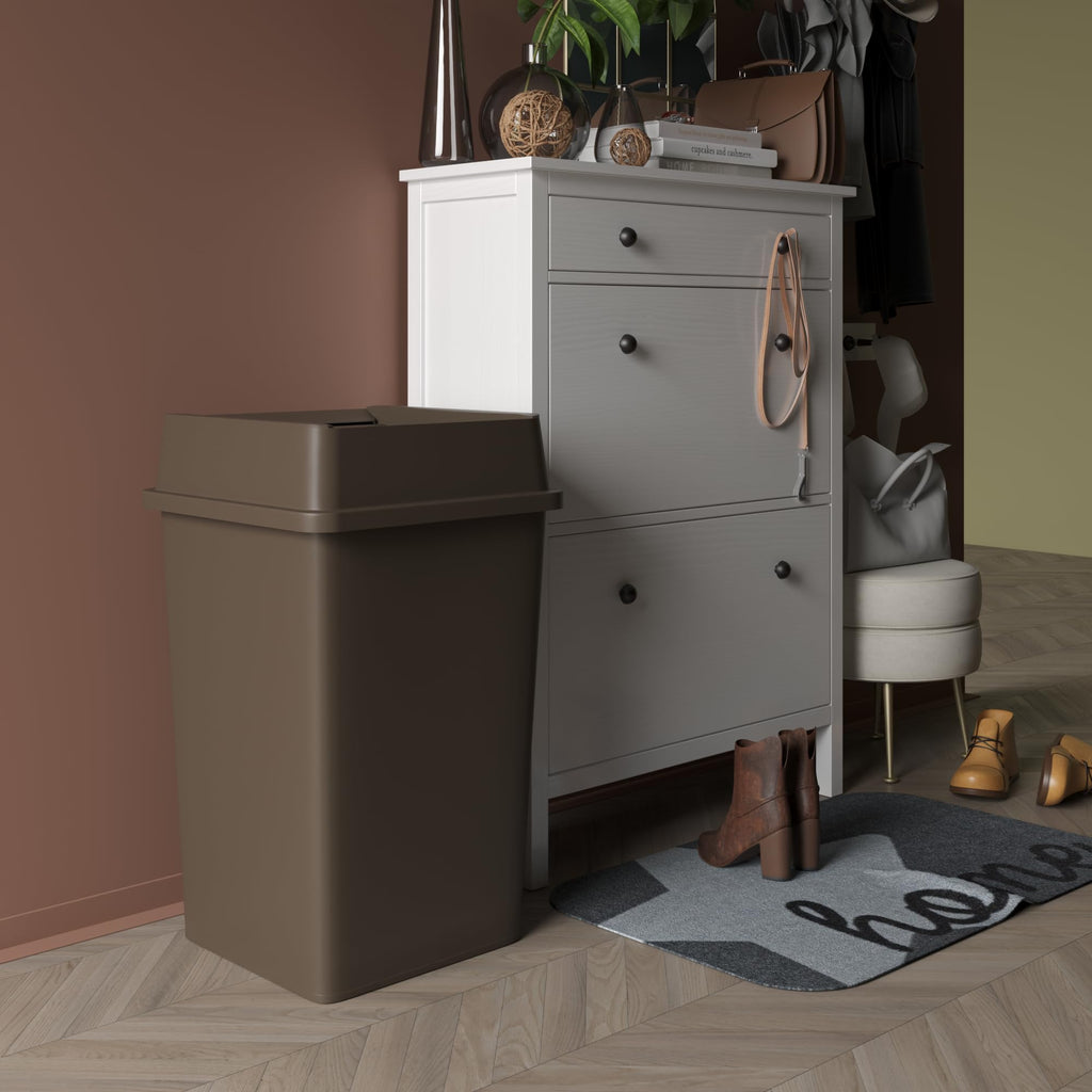 35 Gallon Brown Square Commercial Trash