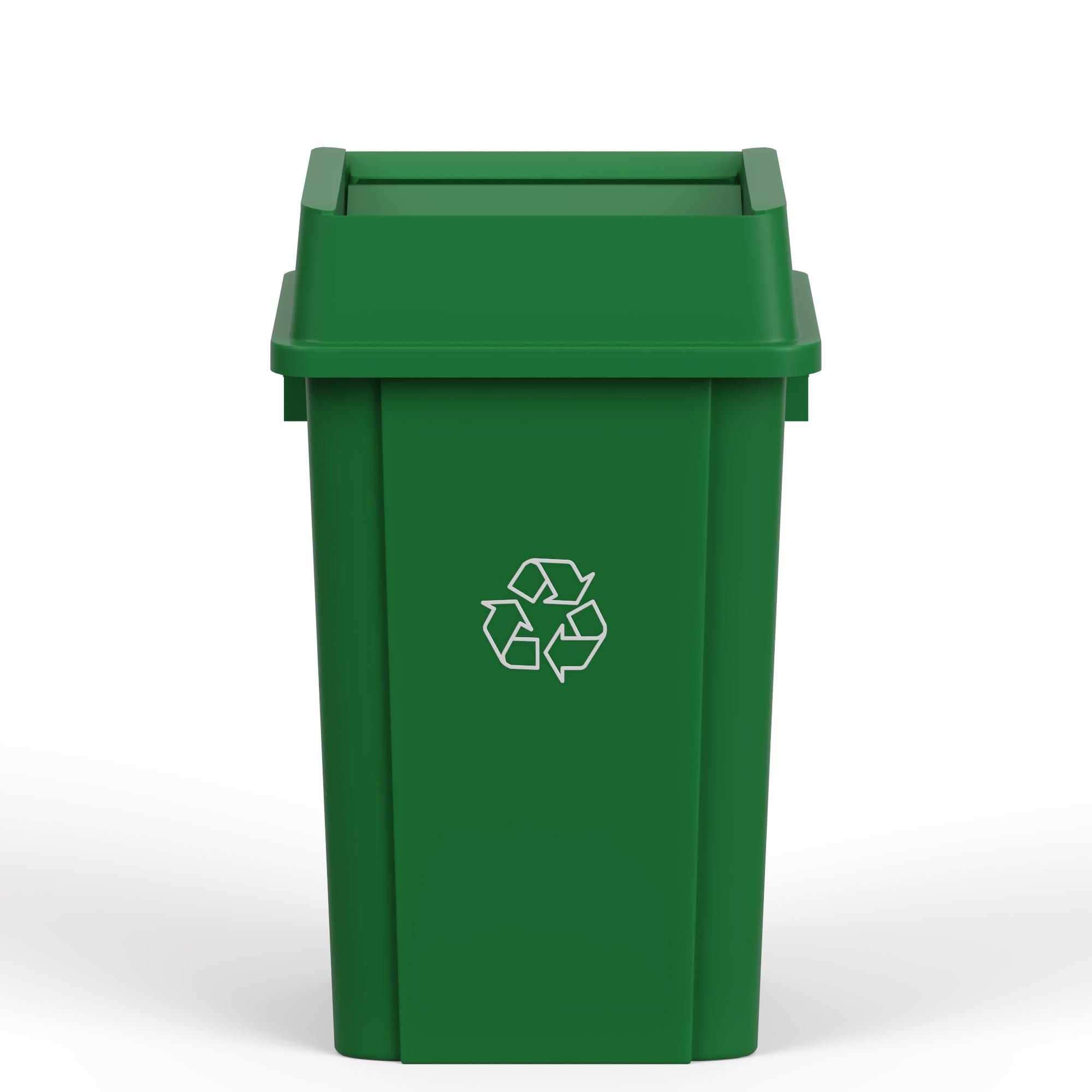 19 Gallon Green Recycle Square Commercial Trash