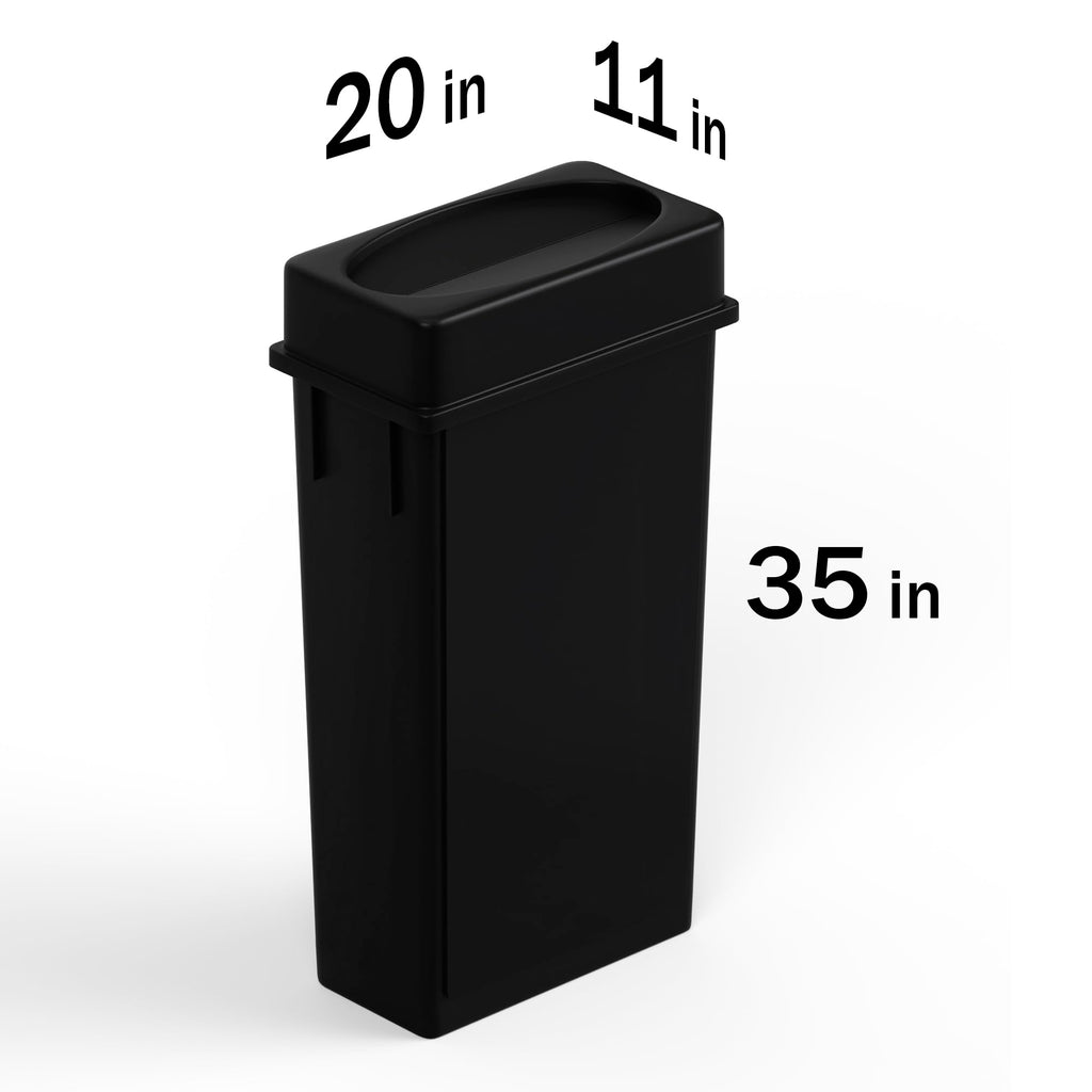 23 Gallon Black Slim Trash Can with Lid