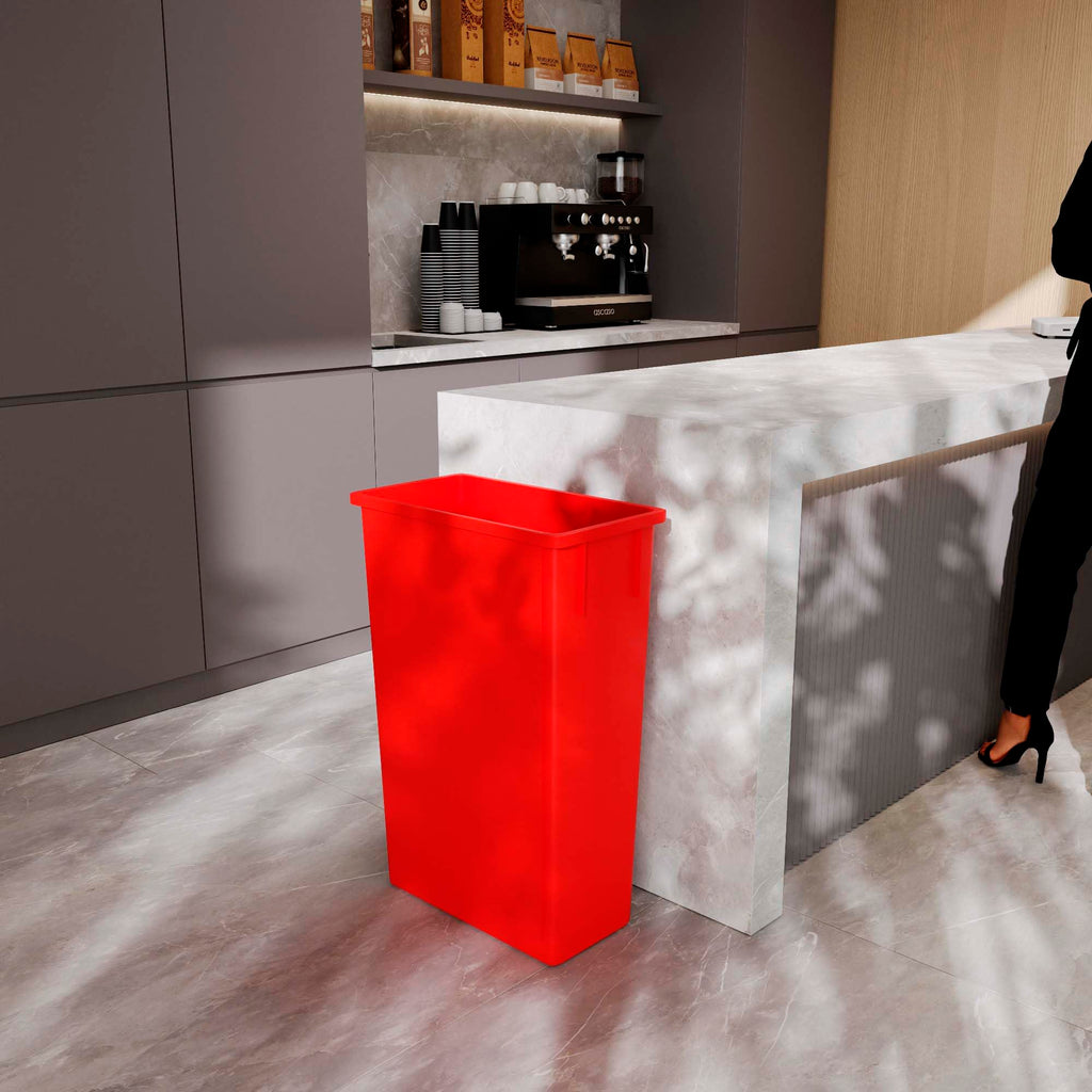 23-Gallon Red Slim Trash Can