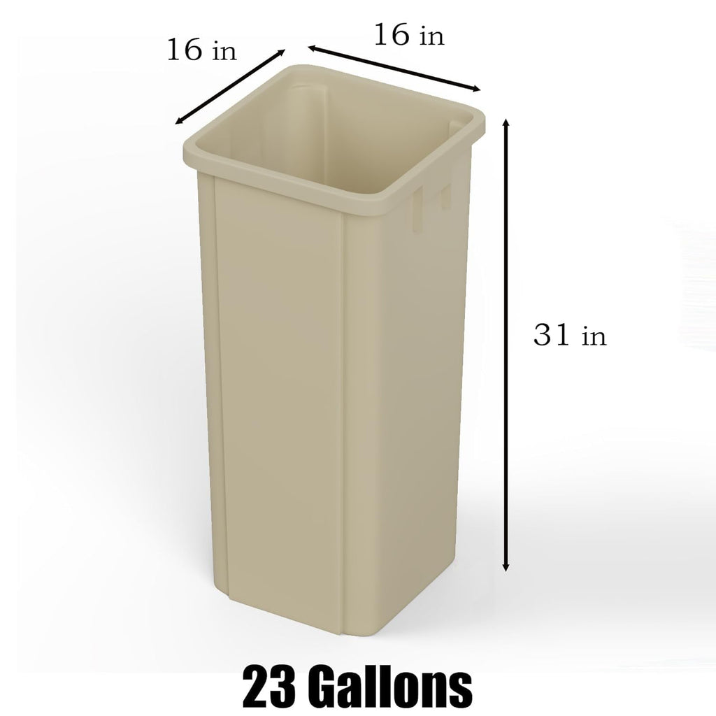 23 Gallon Beige Square Commercial Trash