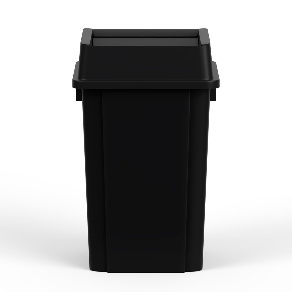 19 Gallon Black Square Commercial Trash Can with Lid