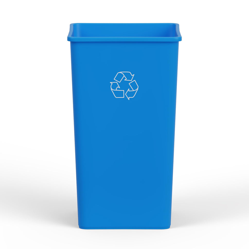 50 Gallon Blue Recycle Square Commercial Trash