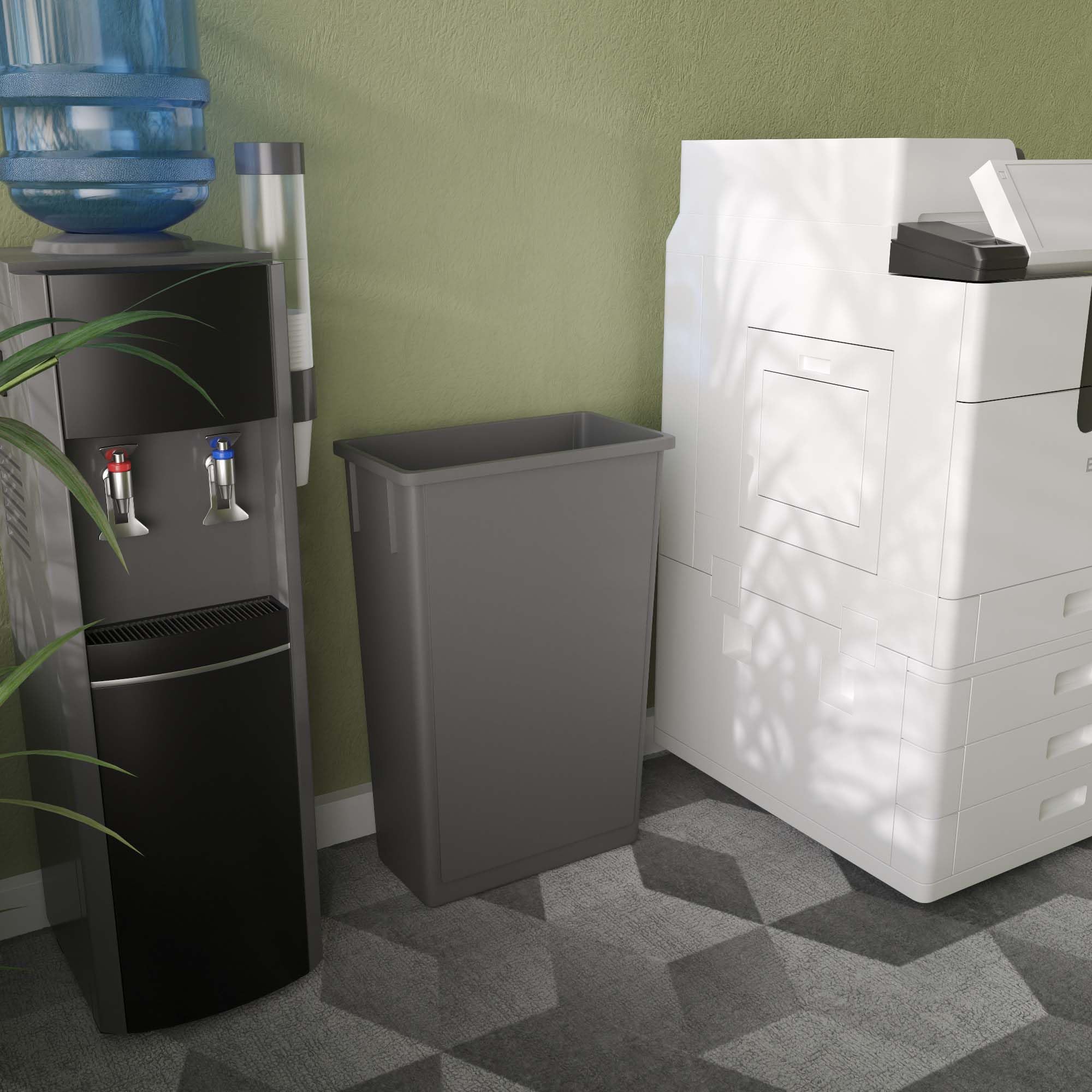 23-Gallon Gray Slim Trash Can