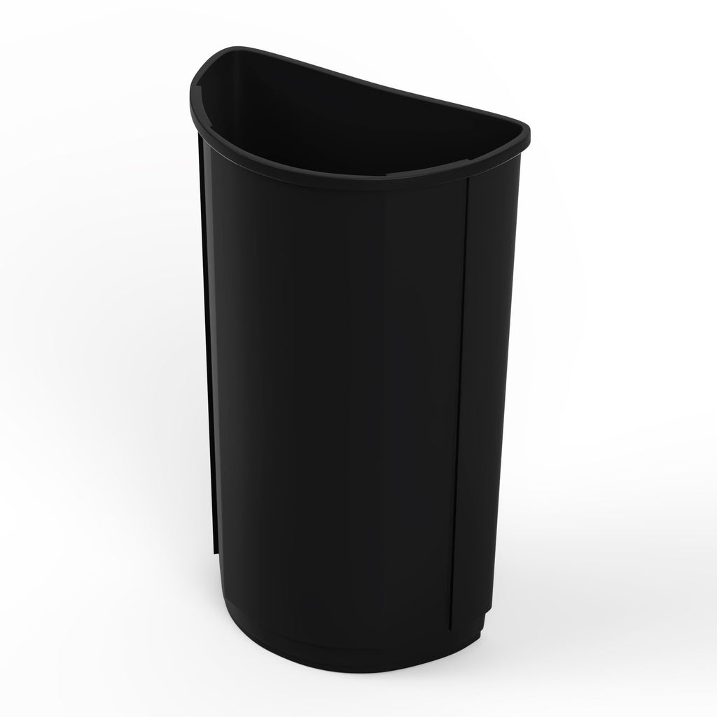 21-Gallon Black Half-Round Commercial Trash Can
