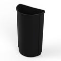 21-Gallon Black Half-Round Commercial Trash Can