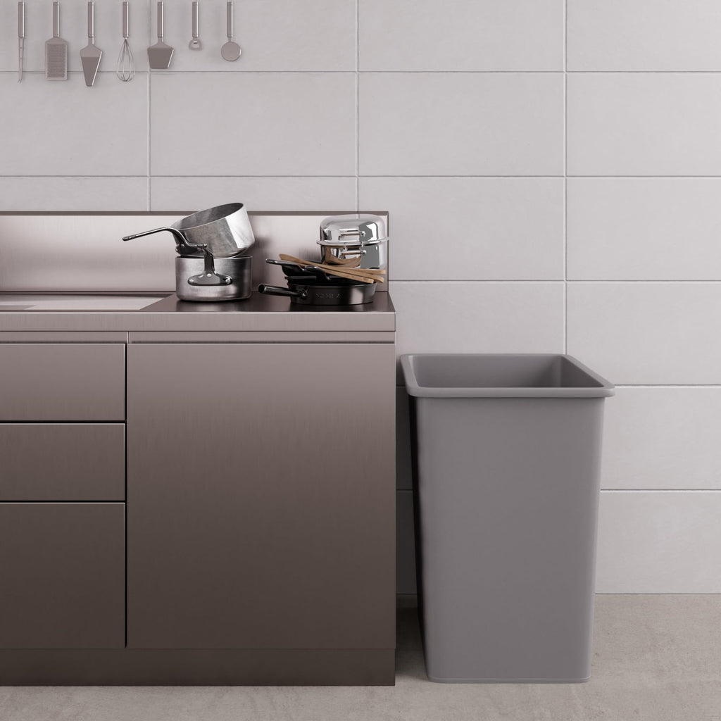 35 Gallon Gray Square Commercial Trash