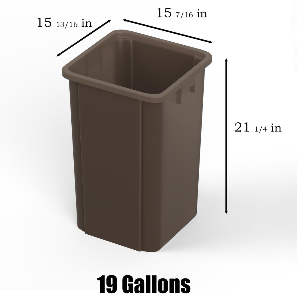 19 Gallon Brown Square Commercial Trash
