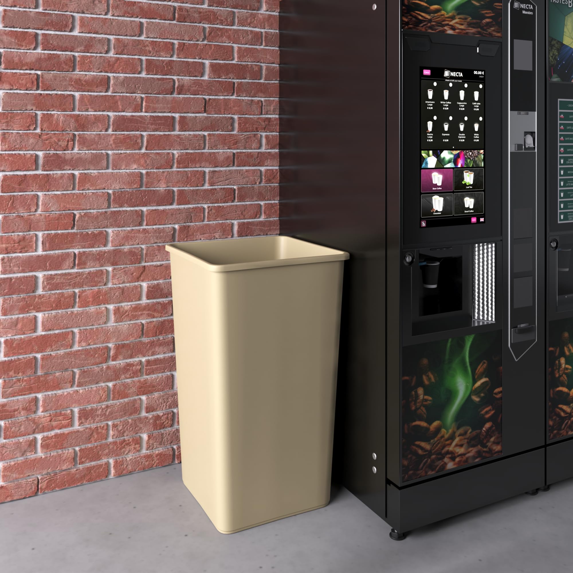 50 Gallon Beige Square Commercial Trash