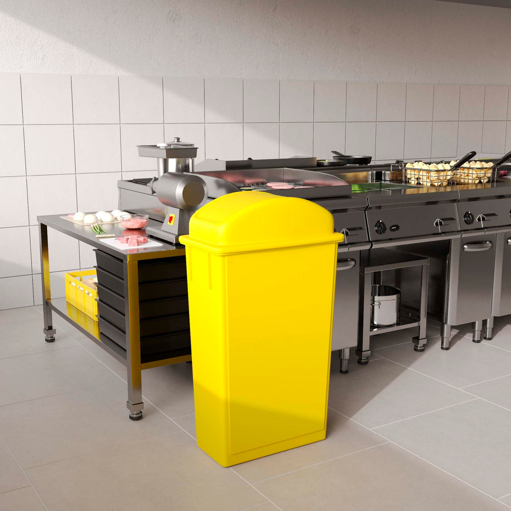 23-Gallon Yellow Slim Trash Can with Swing Dome Lid