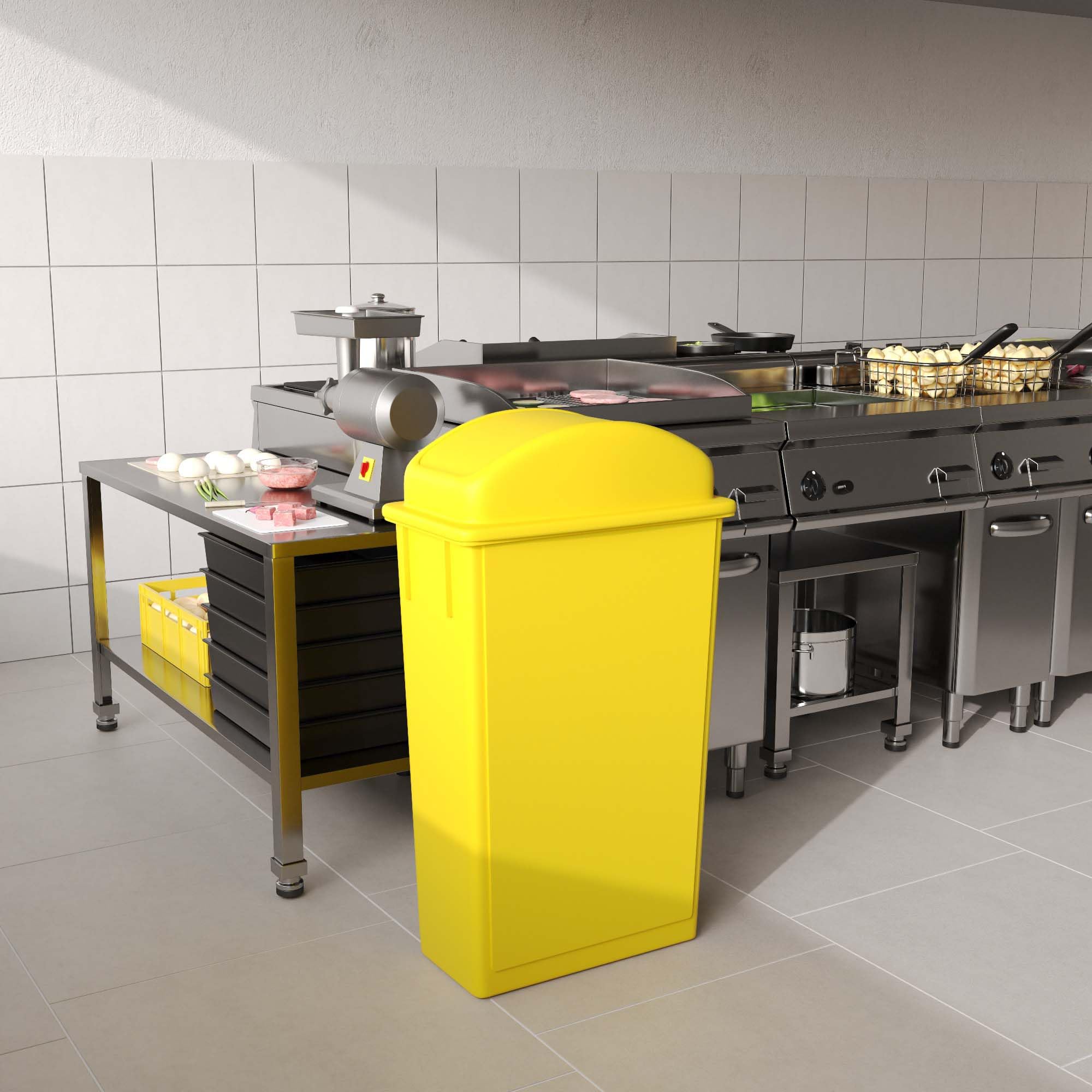 23-Gallon Yellow Slim Trash Can with Swing Dome Lid