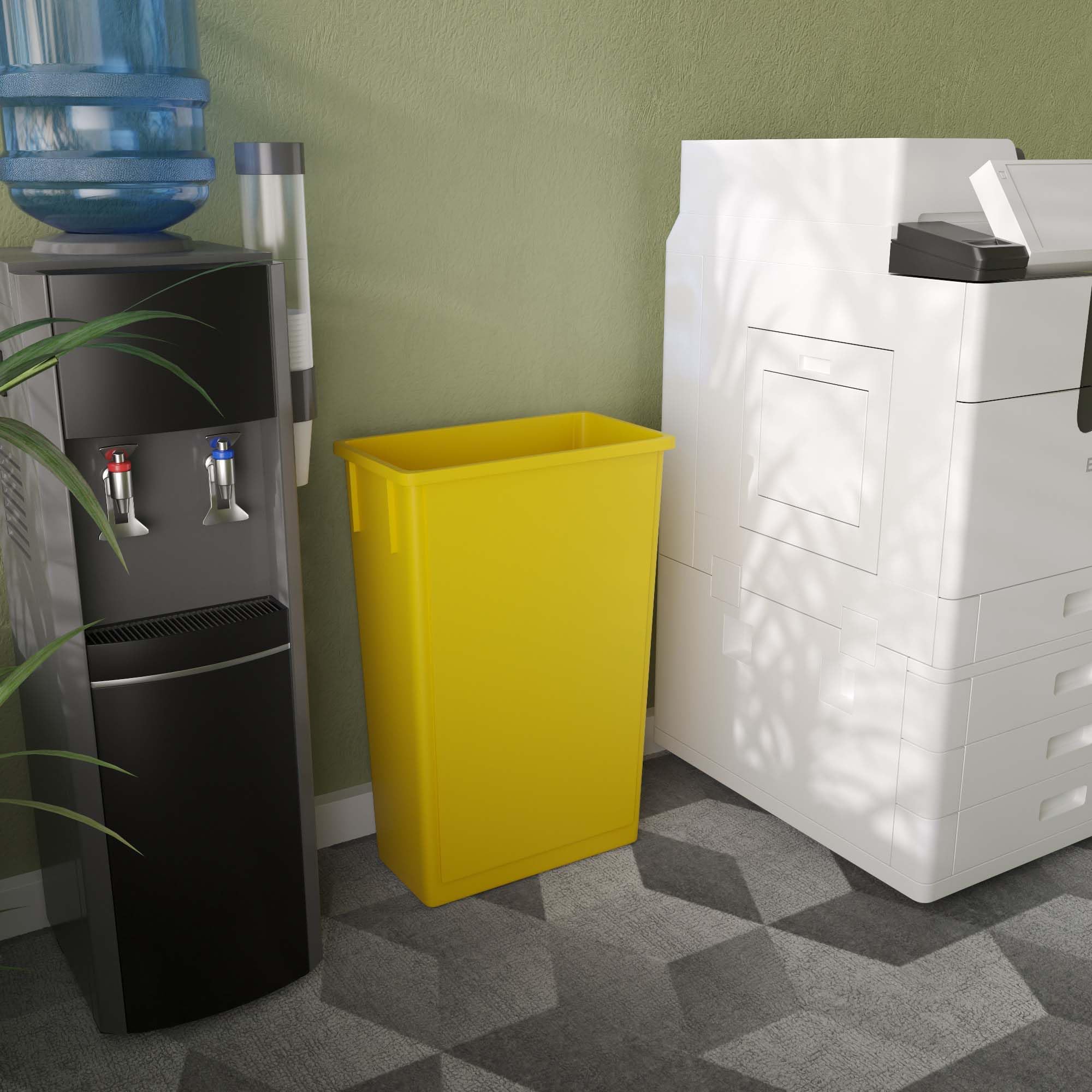 23-Gallon Yellow Slim Trash Can