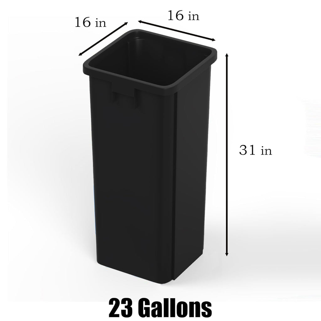 23 Gallon Black Square Commercial Trash