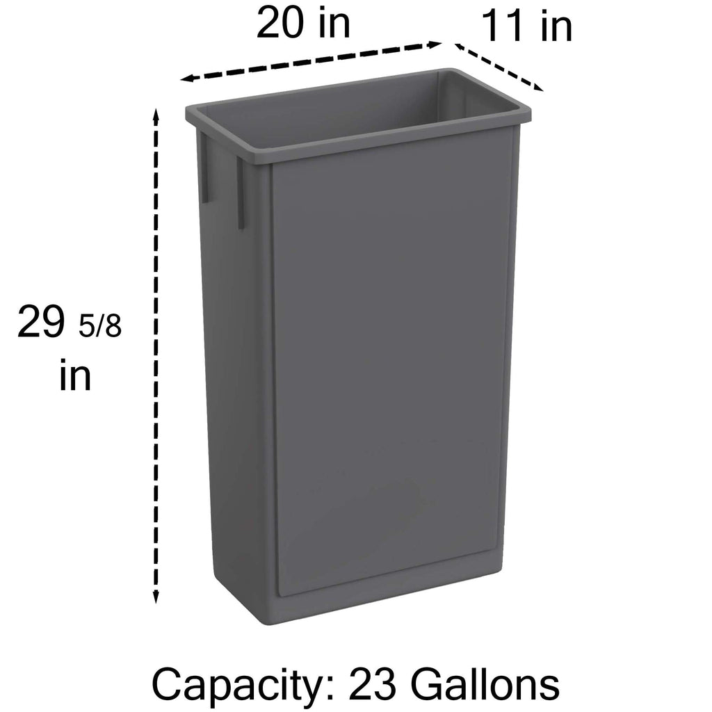 23-Gallon Gray Slim Trash Can