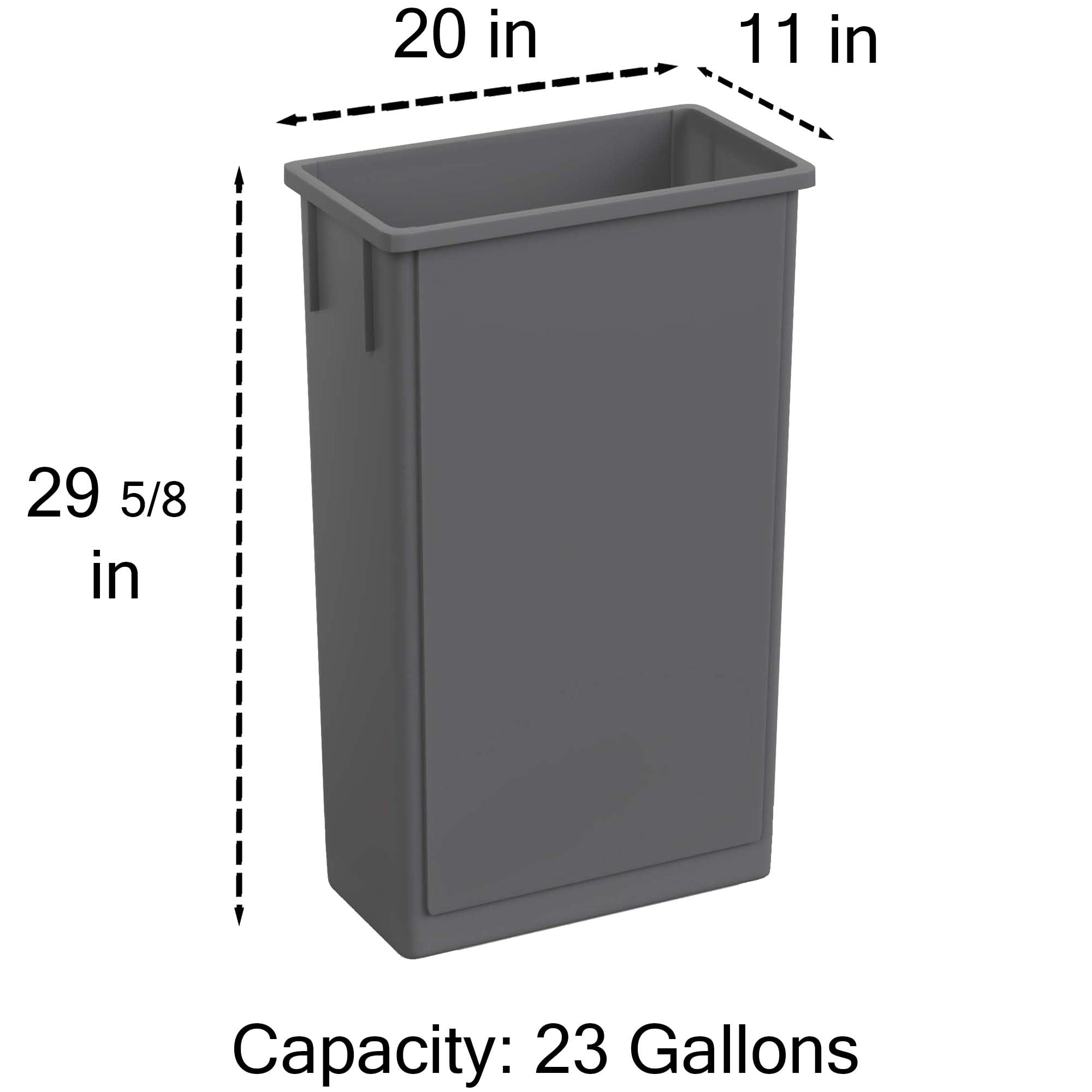 23-Gallon Gray Slim Trash Can