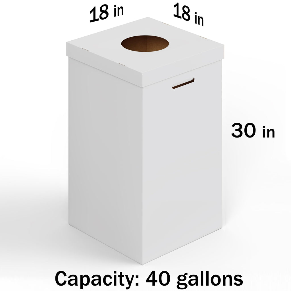 10 Pack Corrugated Cardboard Trash & Recycling Containers with Lids and Liners