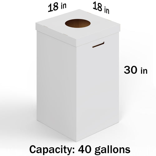 10 Pack Corrugated Cardboard Trash & Recycling Containers with Lids and Liners