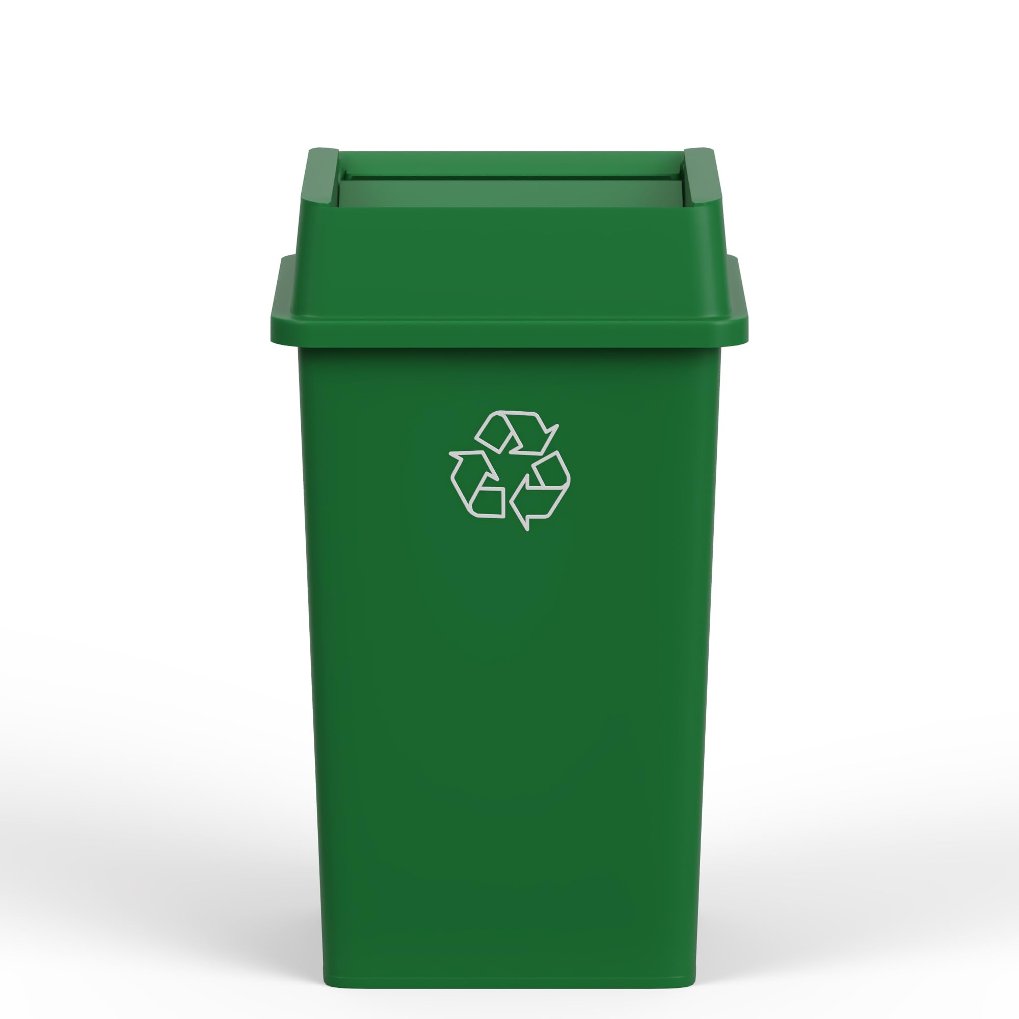 35 Gallon Green Recycle Square Commercial Trash