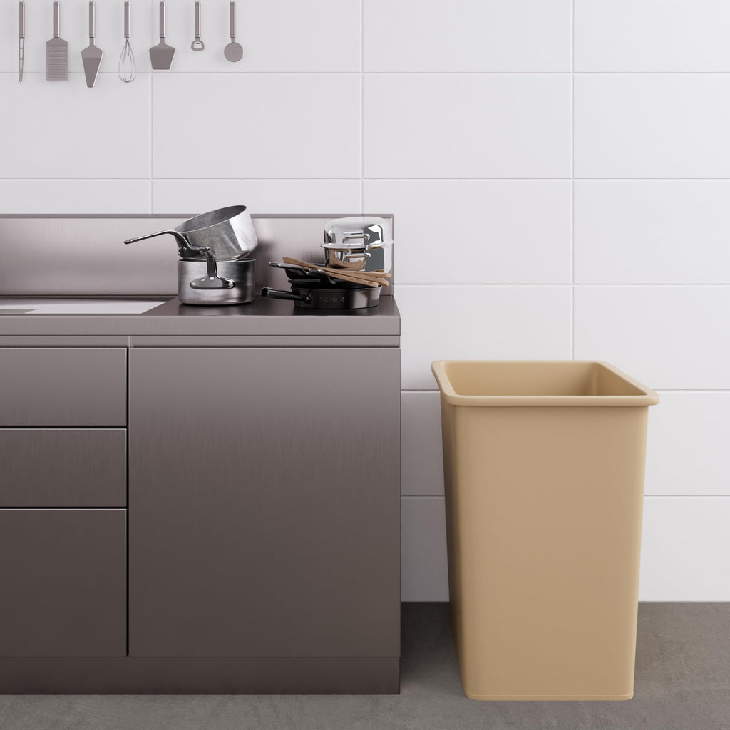 35 Gallon Beige Square Commercial Trash