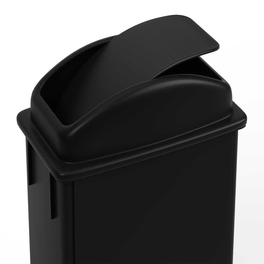 23-Gallon Black Slim Trash Can with Swing Dome Lid