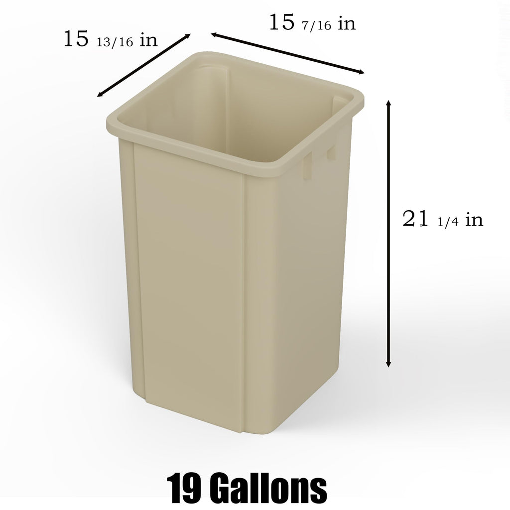 19 Gallon Beige Square Commercial Trash